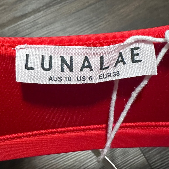 LUNALAE SET *PAIGE CUT OUT TOP  *PIPA CUT OUT HIGH WAISTED BOTTOMS - RED - Picture 9 of 10